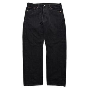 VTG 90's Levi's 501 Straight Fit Button Fly USA Denim Jeans Black Mens 34 x 30